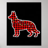 Christmas Red And Black Buffalo Plaid German Sheph Poster (Vorne)