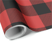 Christmas Red and Black Jumbo Buffalo Check Plaid Geschenkpapier (Rolleneckpunkt)
