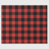 Christmas Red and Black Jumbo Buffalo Check Plaid Geschenkpapier (Flach)