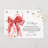 Christmas Red and Gold Baby Shower Dankeskarte (Vorne/Hinten)
