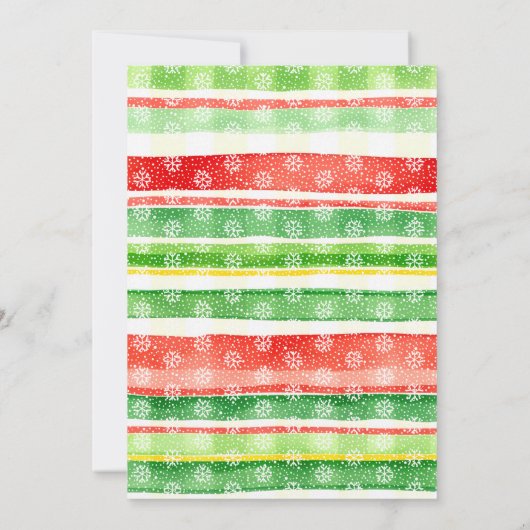 Christmas red and green bow and stripes party einladung (Rückseite)