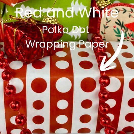Christmas Red and White Polka Dots Geschenkpapier