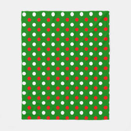 Christmas - Red and White Polka Dots Pattern   Fleecedecke