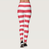 Christmas Red and White Wide Stripe Leggings (Rückseite)