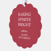 Christmas Red Baking Spirits Ornament Karte (Links)