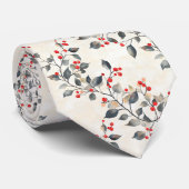 Christmas Red Berries Green Branches Krawatte (Gerollt)