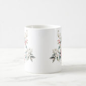 Christmas Red Berries Greenery Monogram Kaffeetasse (Mittel)