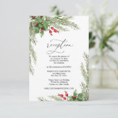 Christmas Red Berries  Reception Enclosure Card Begleitkarte (Stehend Vorderseite)