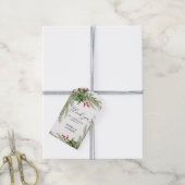 Christmas Red Berries Wedding Gift Tag Geschenkanhänger (Mit Garn)