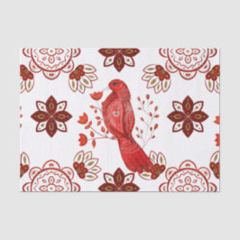 Christmas Red Bird Nordic Seidenpapier