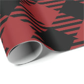 Christmas Red Black Kariert Geschenkpapier (Rolleneckpunkt)