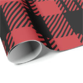 Christmas Red Black Kariert Geschenkpapier (Rolleneckpunkt)