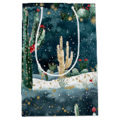Christmas Red Blue Green Cactus Floral Mittlere Geschenktüte (Vorderseite)