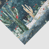 Christmas Red Blue Green Cactus Floral Seidenpapier (Ausschnitt)