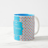 Christmas Red-Blue Polka Dots Tasse (VorderseiteRechts)