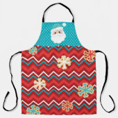 CHRISTMAS RED BLUE WHITE STRIPES & SANTA SCHÜRZE (Vorderseite)