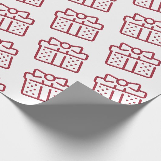 Christmas Red Bow Geschenk Muster White Geschenkpapier (Ecke)