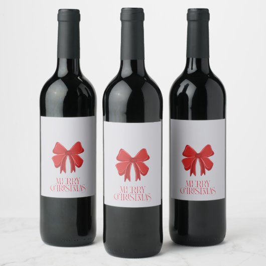 Christmas Red Bow Labels | Food & Beverage Set Weinetikett (Flaschen)
