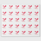 Christmas Red Bows Hand Drawn Geschenkpapier (Flach)