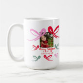 Christmas Red Bows Multicolor Doodle Kaffeetasse (Links)