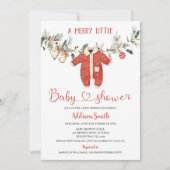 Christmas Red Boys Merry Little Baby Shower  Einladung (Vorderseite)