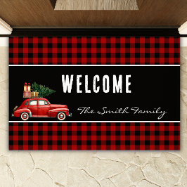Christmas Red Buffalo Plaid | Rustic Holiday Fußmatte
