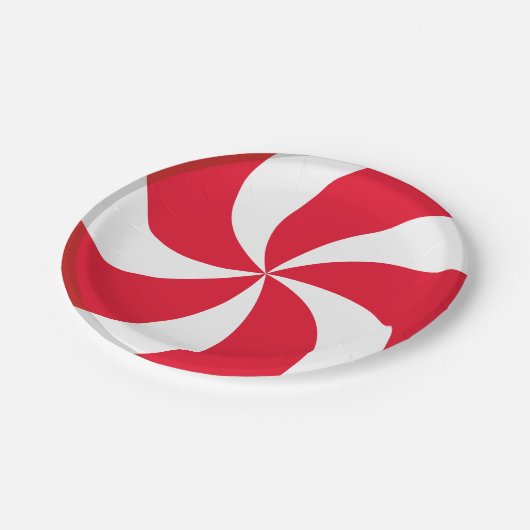 CHRISTMAS RED CANDY PAPPTELLER (Schrägansicht)