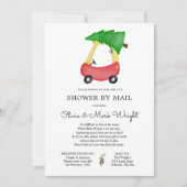 Christmas Red Car Baby Shooter by Mail Einladung (Vorderseite)