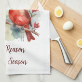 Christmas Red Cardinal Jesus Reason for Season Geschirrtuch (Viertel Falte)