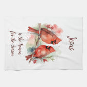 Christmas Red Cardinal Jesus Reason for Season Geschirrtuch (Horizontal)