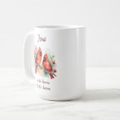 Christmas Red Cardinal Jesus Reason for Season Kaffeetasse (Vorderseite Links)