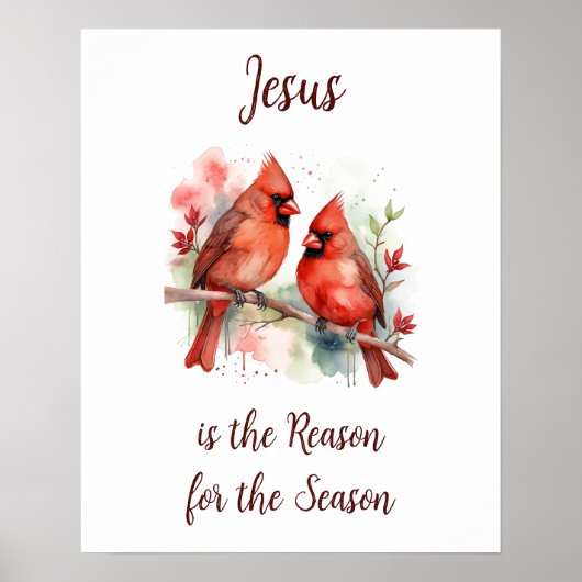 Christmas Red Cardinal Jesus Reason for Season Poster (Vorne)