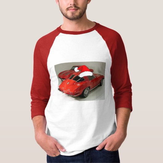 Christmas Red Classic Corvettes T-Shirt (Vorderseite)