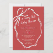 Christmas red coquette bows whimsical baby shower einladung (Vorderseite)