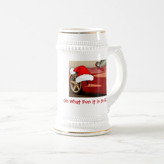 Christmas Red Corvette Bierglas (VorderseiteRechts)