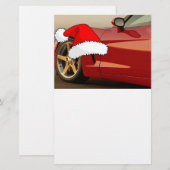 Christmas Red Corvette Briefpapier (Vorne/Hinten)