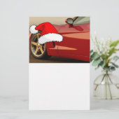 Christmas Red Corvette Briefpapier (Stehend Vorderseite)