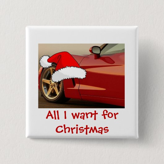 Christmas Red Corvette Button (Vorderseite)