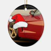 Christmas Red Corvette Keramikornament (Links)