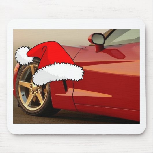 Christmas Red Corvette Mousepad (Vorne)