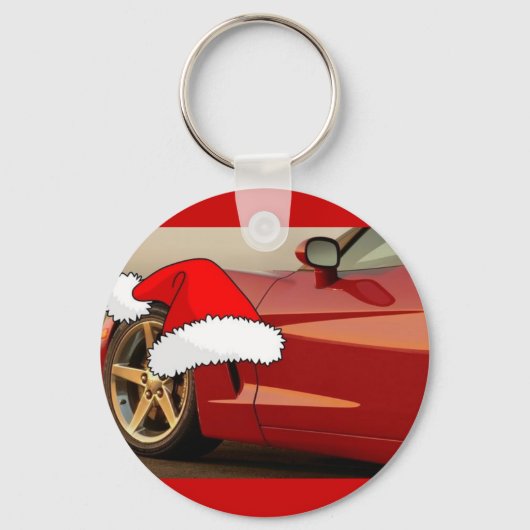 Christmas Red Corvette Schlüsselanhänger (Vorderseite)