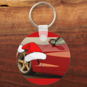 Christmas Red Corvette Schlüsselanhänger (Vorderseite)