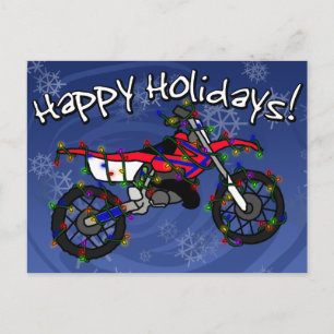 Christmas Red Dirt Bike Feiertagspostkarte