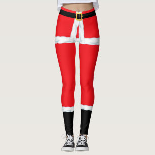 Christmas Red Elf Santa Claus Leggings