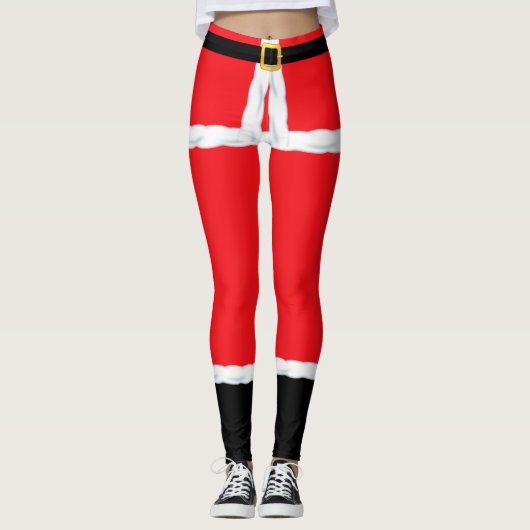 Christmas Red Elf Santa Claus Leggings (Vorderseite)