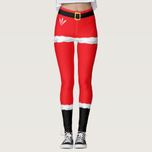Christmas Red Elf Santa Claus Leggings