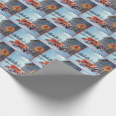 Christmas Red Farm Tractor In Snow Geschenkpapier (Ecke)