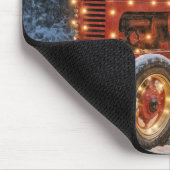 Christmas Red Farm Tractor With Glowing Wreath Mousepad (Ecke)