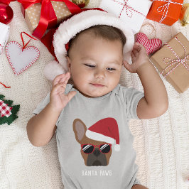 Christmas Red Fawn French Bulldog Baby Bodysuit Baby Strampler