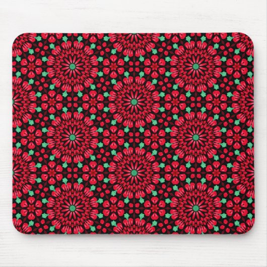 Christmas Red Floral Mousepad (Vorne)
